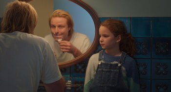 Movie still from “Petite Maman” (2021), directed by Céline Sciamma – Close Up shot, Over the shoulder angle