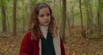 Movie still from “Petite Maman” (2021), directed by Céline Sciamma – Close Up shot, Over the shoulder angle