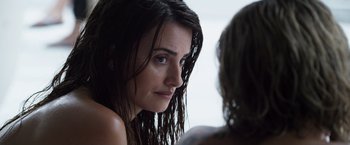 Movie still from “The Counselor” (2013), directed by Ridley Scott – A person with wet hair; Close Up shot, Over the shoulder angle