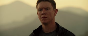 Movie still from “The Counselor” (2013), directed by Ridley Scott – A person wearing a jacket; Close Up shot, Low angle