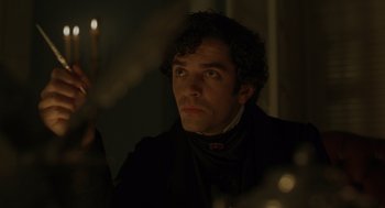 Movie still from “The Count of Monte Cristo” (2002), directed by Kevin Reynolds – A person wearing a suit and tie; Close Up shot, Over the shoulder angle