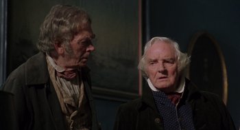 Movie still from “The Count of Monte Cristo” (2002), directed by Kevin Reynolds – Two older men standing next to each other; Close Up shot, Over the shoulder angle