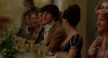 Movie still from “The Count of Monte Cristo” (2002), directed by Kevin Reynolds – A group of people sitting around a table; Medium shot, Over the shoulder angle