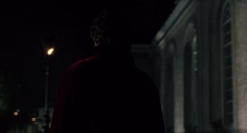Movie still from “The Count of Monte Cristo” (2002), directed by Kevin Reynolds – A man standing in the dark with his back to the camera; Medium shot, Over the shoulder angle