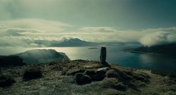Movie still from “The Danish Girl” (2015), directed by Tom Hooper – An image of an island in the middle of the ocean; Extreme Wide shot, High angle