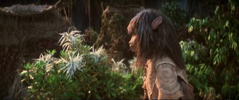 Movie still from “The Dark Crystal” (1982), directed by Frank Oz – An image of an animal in the jungle; Close Up shot, High angle