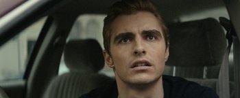 Movie still from “The Disaster Artist” (2017), directed by James Franco – A person in a car; Close Up shot, Over the shoulder angle