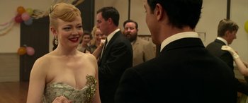 Movie still from “The Dressmaker” (2015), directed by Jocelyn Moorhouse – A woman in a dress and a man in a suit; Close Up shot, Over the shoulder angle