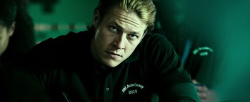 Movie still from “Point Break” (2015), directed by Ericson Core – Close Up shot, Low angle