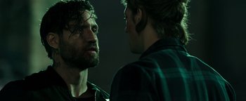 Movie still from “Point Break” (2015), directed by Ericson Core – Close Up shot, Over the shoulder angle