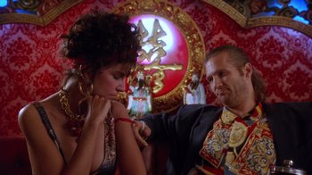 Movie still from “The Fisher King” (1991), directed by Terry Gilliam – A man and a woman sitting next to each other; Close Up shot, Low angle