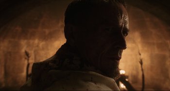 Movie still from “The Fountain” (2006), directed by Darren Aronofsky – A person with a beard; Close Up shot, Low angle