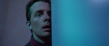 Movie still from “The Frighteners” (1996), directed by Peter Jackson – A person with his eyes wide open; Close Up shot, Low angle
