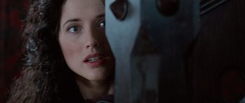 Movie still from “The Frighteners” (1996), directed by Peter Jackson – A person with a knife; Close Up shot, Low angle