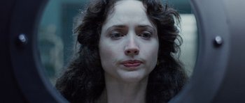 Movie still from “The Frighteners” (1996), directed by Peter Jackson – A person with curly brown hair; Close Up shot, Low angle