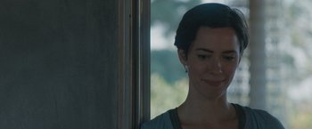 Movie still from “The Gift” (2015), directed by Joel Edgerton – A person looking out of a window; Close Up shot, Over the shoulder angle