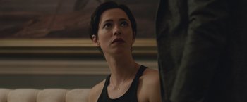 Movie still from “The Gift” (2015), directed by Joel Edgerton – A person wearing a black shirt; Close Up shot, Over the shoulder angle