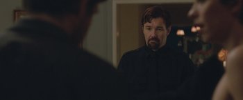 Movie still from “The Gift” (2015), directed by Joel Edgerton – A man looking at himself in the mirror; Close Up shot, Over the shoulder angle