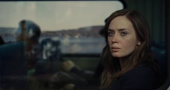 Movie still from “The Girl on the Train” (2016), directed by Tate Taylor – A person sitting in a car; Close Up shot, Over the shoulder angle