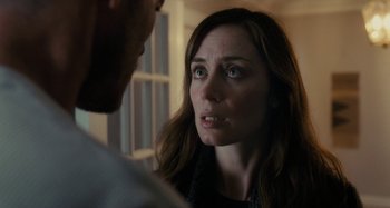 Movie still from “The Girl on the Train” (2016), directed by Tate Taylor – A man and a woman looking at one another; Close Up shot, Over the shoulder angle