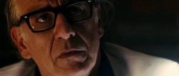 Movie still from “The Great Beauty” (2013), directed by Paolo Sorrentino – An older man with glasses is looking into the distance; Close Up shot, Low angle