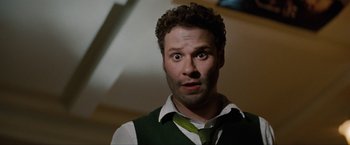 Movie still from “The Green Hornet” (2011), directed by Michel Gondry – A person wearing a tie; Close Up shot, Low angle