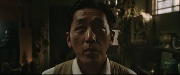 Movie still from “The Handmaiden” (2016), directed by Park Chan-wook – A person wearing a shirt and tie; Close Up shot, Low angle