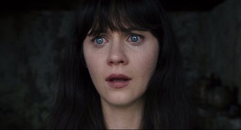 Movie still from “The Happening” (2008), directed by M. Night Shyamalan – A person with blue eyes; Close Up shot, Overhead angle
