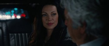 Movie still from “The Hero” (2017), directed by Brett Haley – A beautiful woman sitting in front of an older man; Close Up shot, Over the shoulder angle