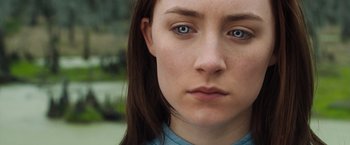 Movie still from “The Host” (2013), directed by Andrew Niccol – A person with blue eyes; Close Up shot, Overhead angle