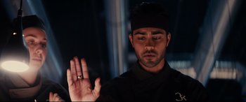 Movie still from “The Hundred-Foot Journey” (2014), directed by Lasse Hallström – A person with a ring on his hand; Close Up shot, Over the shoulder angle
