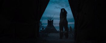 Movie still from “Prey” (2022), directed by Dan Trachtenberg – Wide shot, Low angle