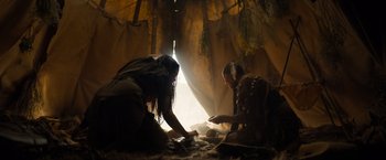 Movie still from “Prey” (2022), directed by Dan Trachtenberg – Medium shot, Low angle