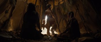 Movie still from “Prey” (2022), directed by Dan Trachtenberg – Wide shot, Low angle