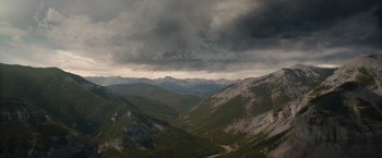 Movie still from “Prey” (2022), directed by Dan Trachtenberg – Extreme Wide shot, High angle