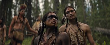 Movie still from “Prey” (2022), directed by Dan Trachtenberg – Medium shot, Low angle