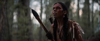 Movie still from “Prey” (2022), directed by Dan Trachtenberg – Close Up shot, Low angle