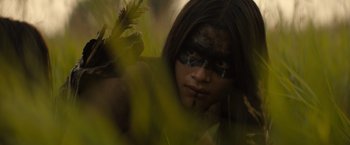 Movie still from “Prey” (2022), directed by Dan Trachtenberg – Close Up shot, High angle