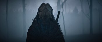 Movie still from “Prey” (2022), directed by Dan Trachtenberg – Close Up shot, Low angle