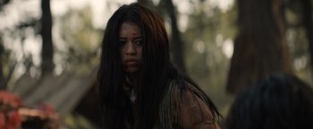 Movie still from “Prey” (2022), directed by Dan Trachtenberg – Close Up shot, Over the shoulder angle