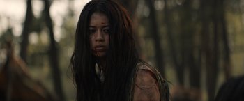 Movie still from “Prey” (2022), directed by Dan Trachtenberg – Close Up shot, Low angle