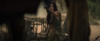 Movie still from “Prey” (2022), directed by Dan Trachtenberg – Medium shot, Over the shoulder angle