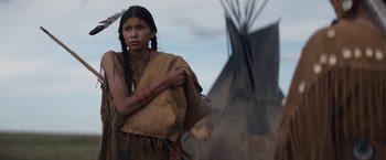 Movie still from “Prey” (2022), directed by Dan Trachtenberg – Medium shot, Low angle