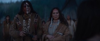 Movie still from “Prey” (2022), directed by Dan Trachtenberg – Medium shot, Low angle