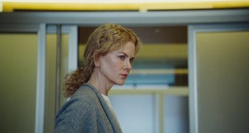 Movie still from “The Killing of a Sacred Deer” (2017), directed by Yorgos Lanthimos – A person wearing a jacket; Close Up shot, Low angle