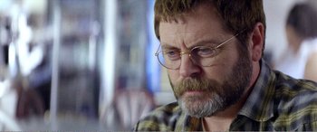 Movie still from “The Kings of Summer” (2013), directed by Jordan Vogt-Roberts – A person wearing glasses; Close Up shot, Over the shoulder angle