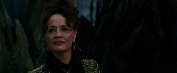 Movie still from “The Last Witch Hunter” (2015), directed by Breck Eisner – A person wearing a black shirt; Close Up shot, Over the shoulder angle