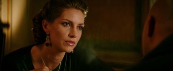 Movie still from “The Last Witch Hunter” (2015), directed by Breck Eisner – A person wearing a black shirt; Close Up shot, Over the shoulder angle