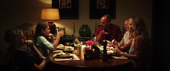 Movie still from “Rampart” (2011), directed by Oren Moverman – Medium shot, Over the shoulder angle