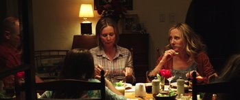 Movie still from “Rampart” (2011), directed by Oren Moverman – Medium shot, Over the shoulder angle